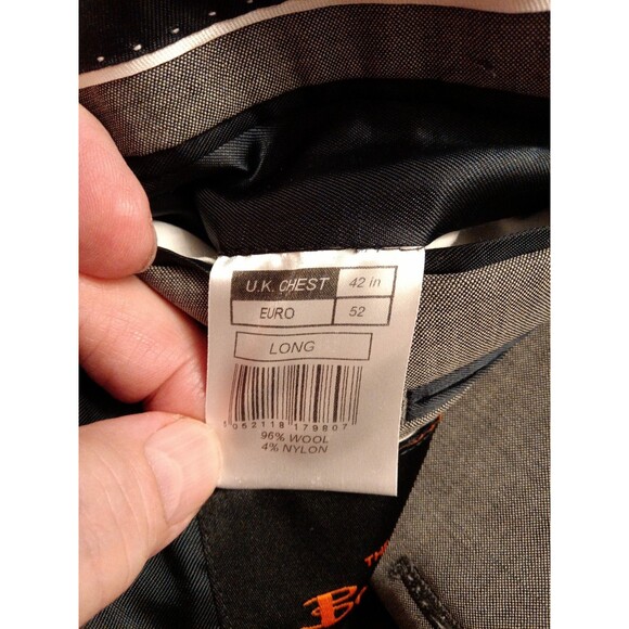 Ben Sherman Wool Blazer Gray 42Long Single Breasted Single Button - Picture 5 of 5